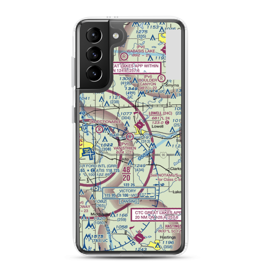 Van Strien Airport (26MI) VFR Sectional Samsung Case Samsung Galaxy S21 Plus model shown