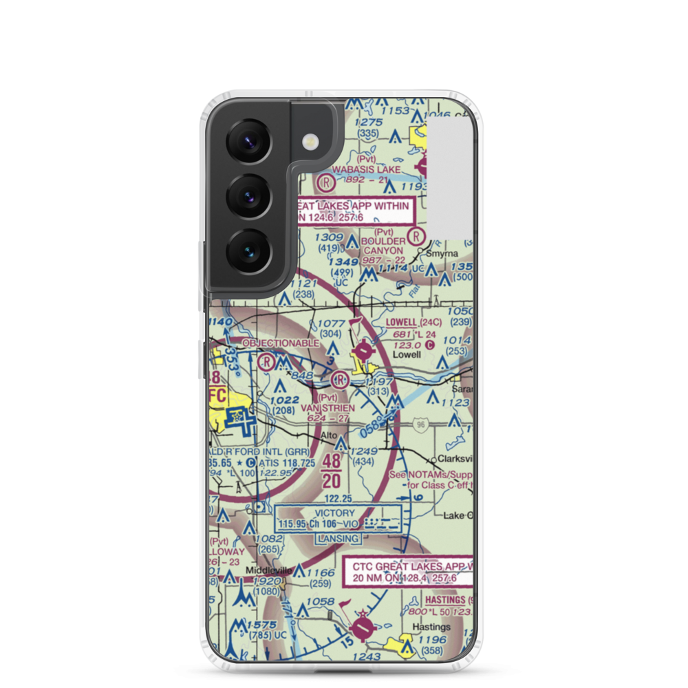 Van Strien Airport (26MI) VFR Sectional Samsung Case Samsung Galaxy S22 model shown