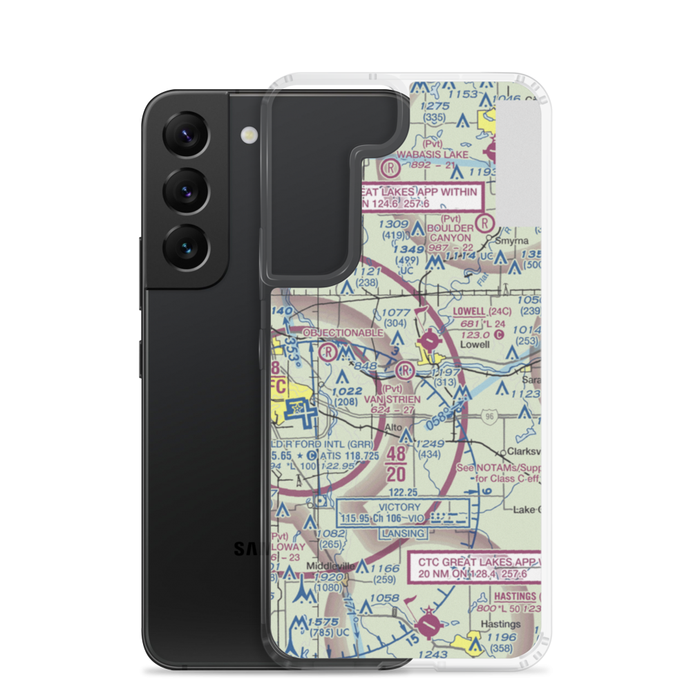 Van Strien Airport (26MI) VFR Sectional Samsung Case Samsung Galaxy S22 model shown