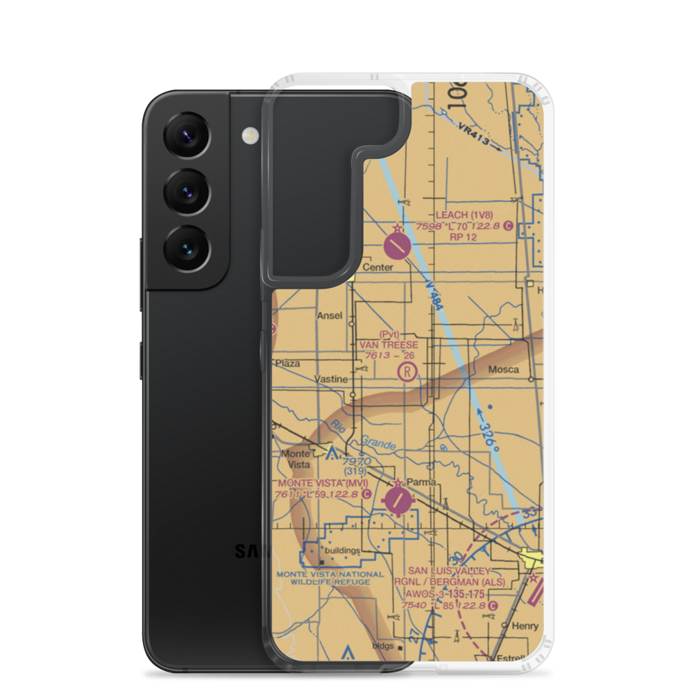 Van Treese Airport (0CO9) VFR Sectional Samsung Case Samsung Galaxy S22 model shown