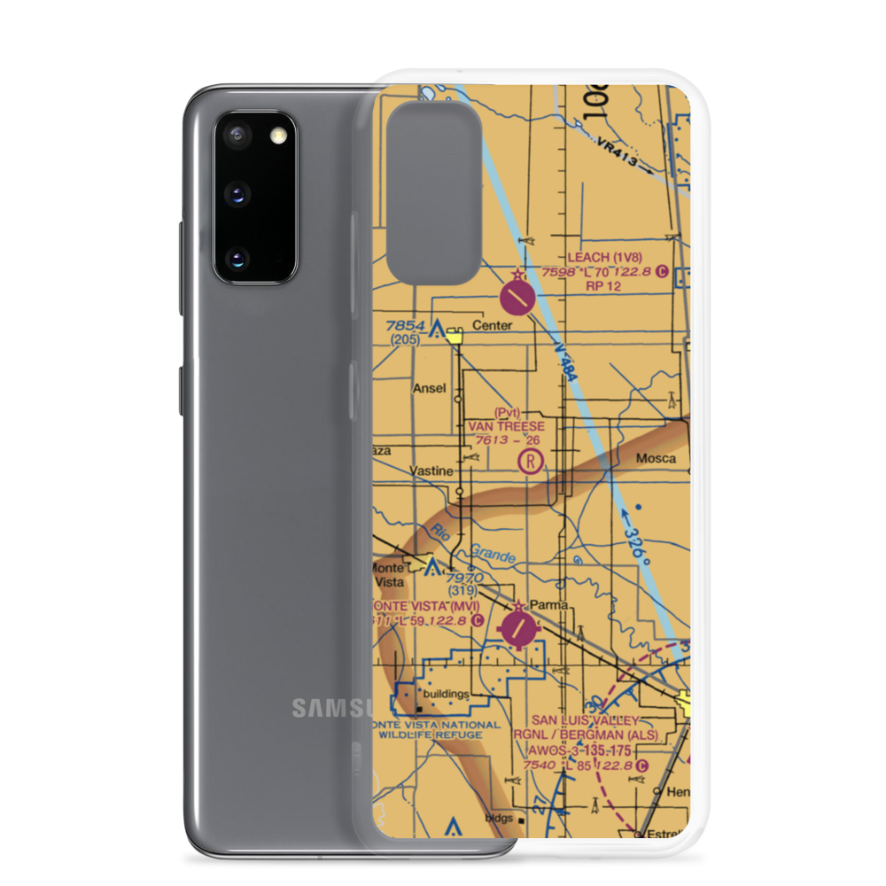 Van Treese Airport (0CO9) VFR Sectional Samsung Case Samsung Galaxy S20 model shown