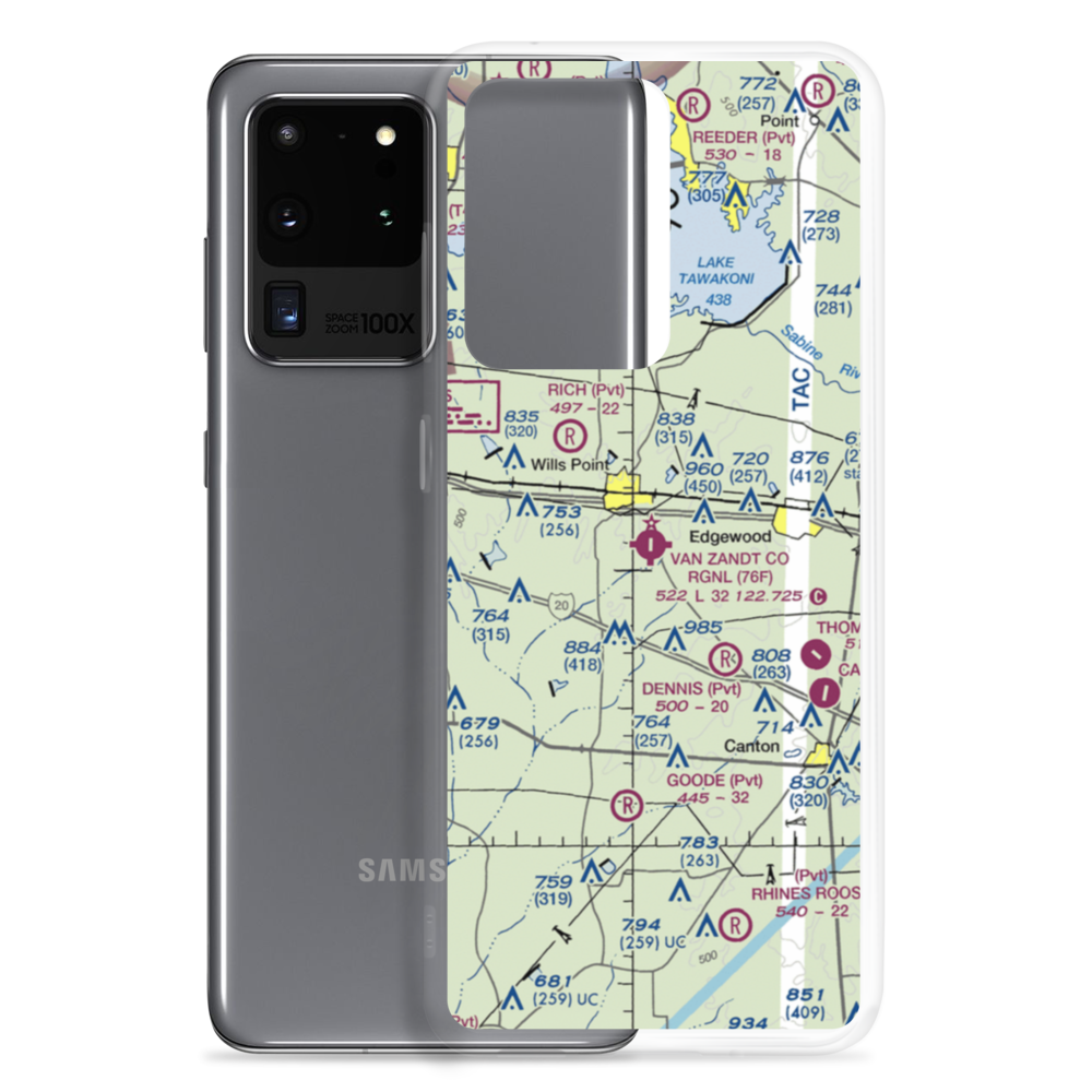 Van Zandt County Regional Airport (76F) VFR Sectional Samsung Case Samsung Galaxy S20 Ultra model shown