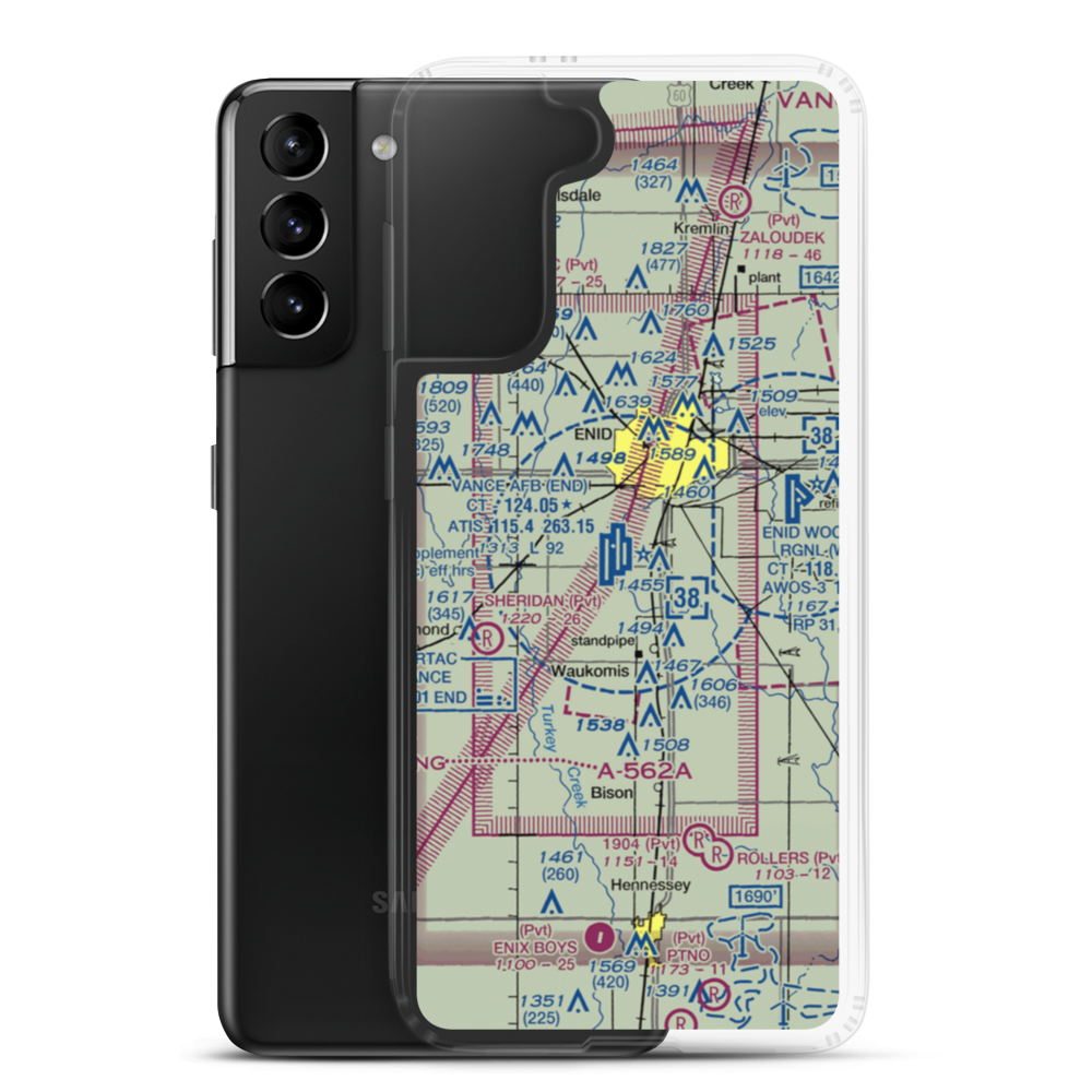 Vance Air Force Base (END) VFR Sectional Samsung Case Samsung Galaxy S21 Plus model shown