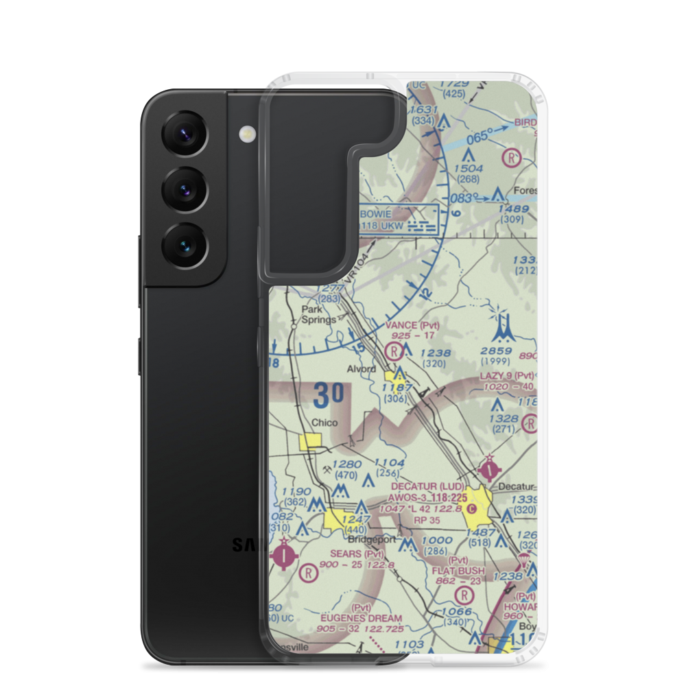 Vance Field (TE76) VFR Sectional Samsung Case Samsung Galaxy S22 model shown