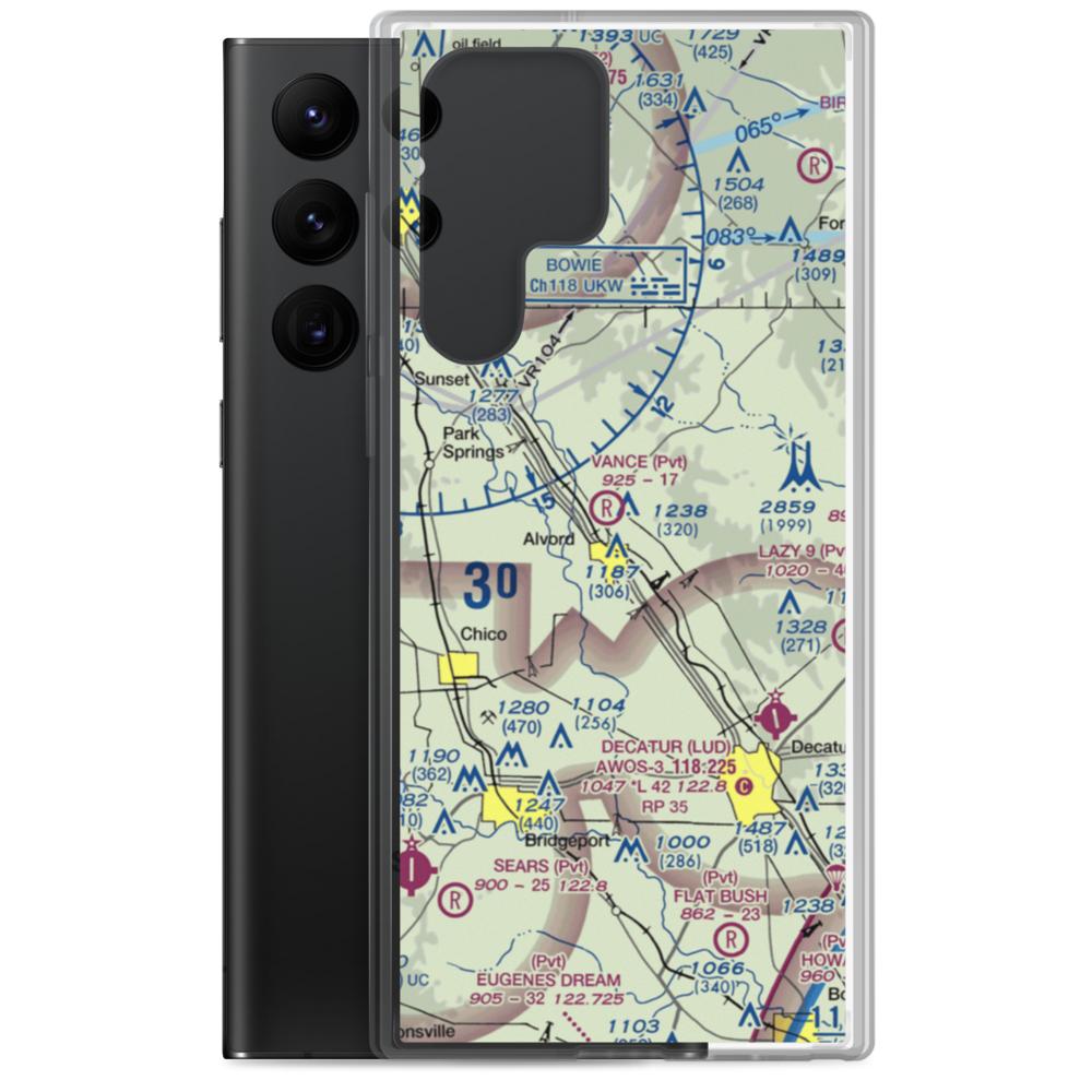 Vance Field (TE76) VFR Sectional Samsung Case Samsung Galaxy S22 Ultra model shown