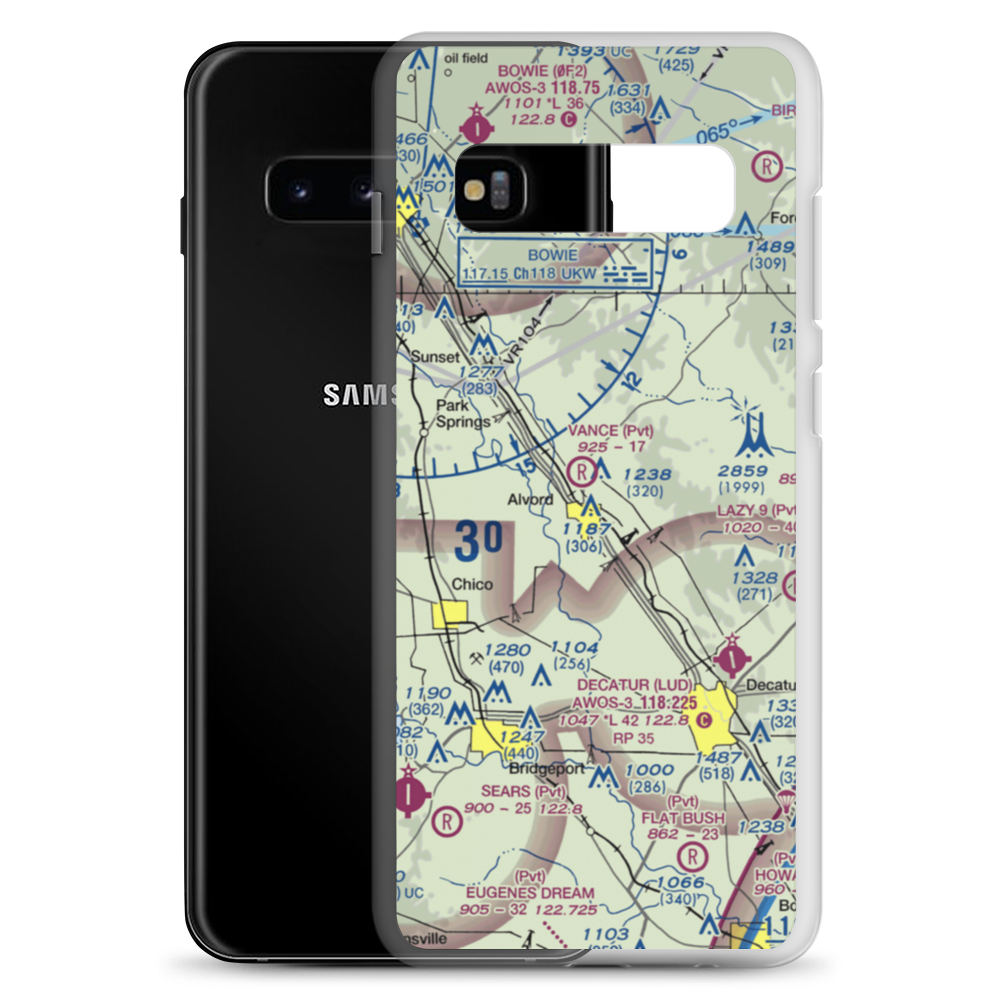 Vance Field (TE76) VFR Sectional Samsung Case Samsung Galaxy S10+ model shown