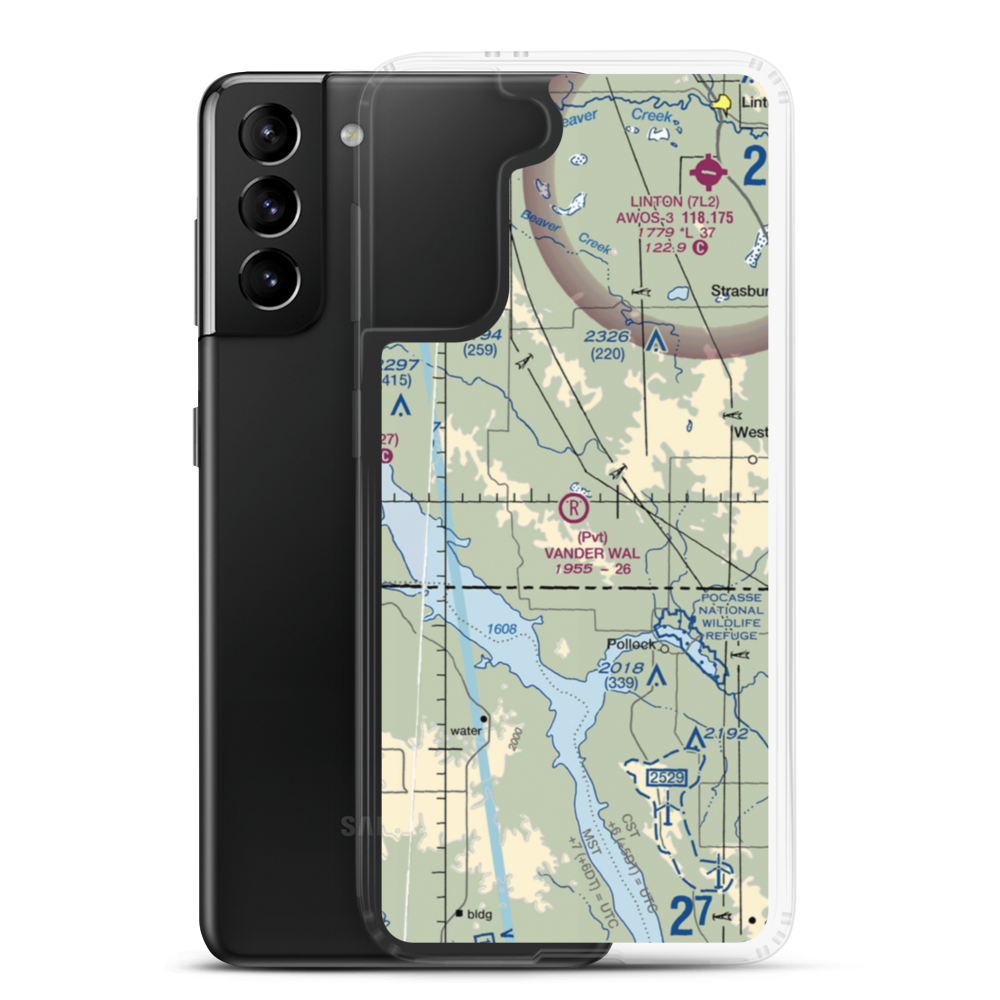 Vander Wal Private Airport (SD74) VFR Sectional Samsung Case Samsung Galaxy S21 Plus model shown