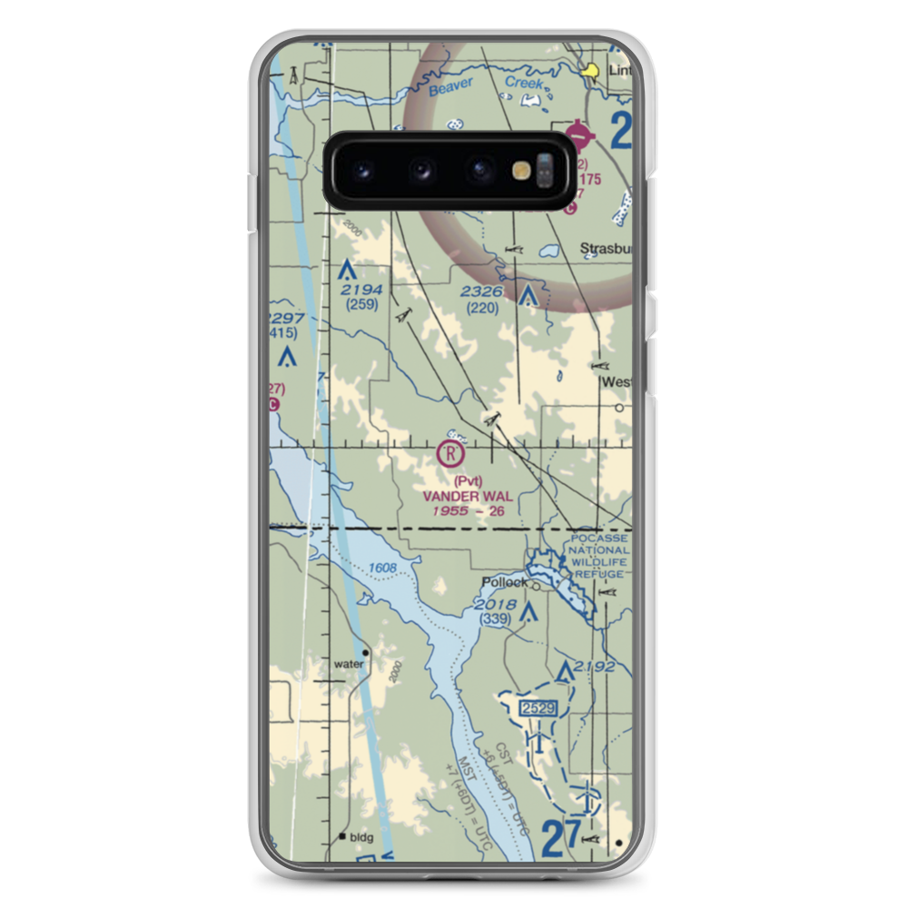 Vander Wal Private Airport (SD74) VFR Sectional Samsung Case Samsung Galaxy S10+ model shown