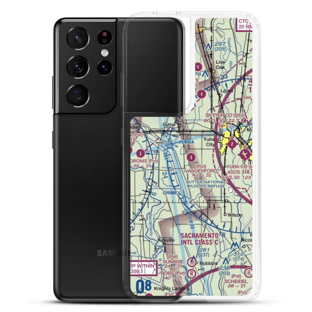Vanderford Ranch Company Airport (CA73) VFR Sectional Samsung Case Samsung Galaxy S21 Ultra model shown