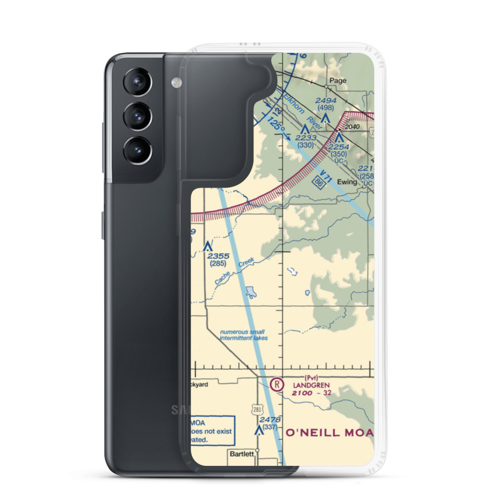 Vandersnick Airport (41NE) VFR Sectional Samsung Case Samsung Galaxy S21 model shown