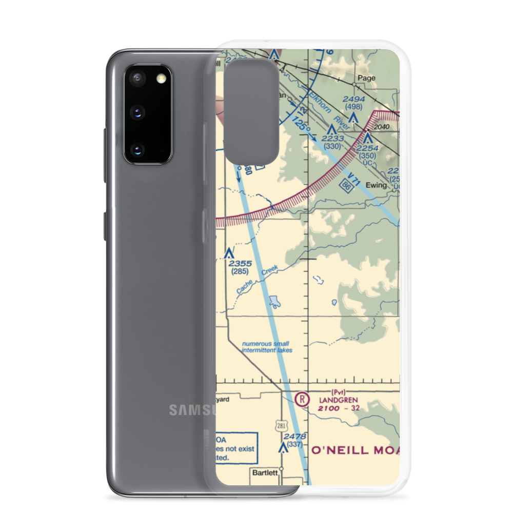 Vandersnick Airport (41NE) VFR Sectional Samsung Case Samsung Galaxy S20 model shown