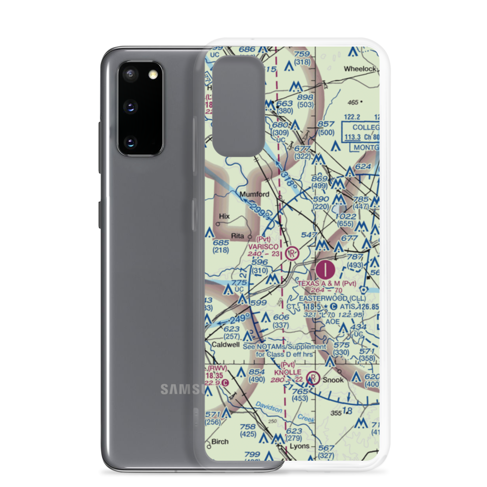 Varisco Airport (13TE) VFR Sectional Samsung Case Samsung Galaxy S20 model shown