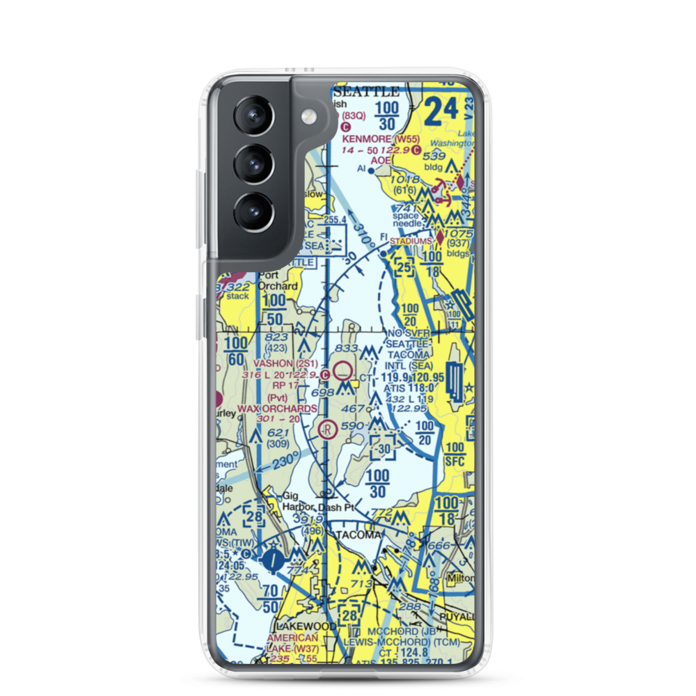 Vashon Municipal Airport (2S1) VFR Sectional Samsung Case Samsung Galaxy S21 model shown