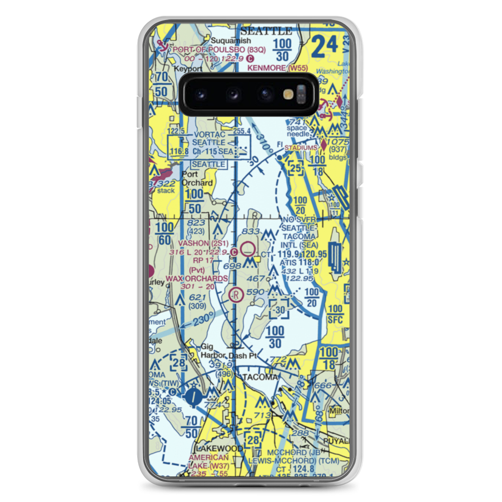 Vashon Municipal Airport (2S1) VFR Sectional Samsung Case Samsung Galaxy S10+ model shown