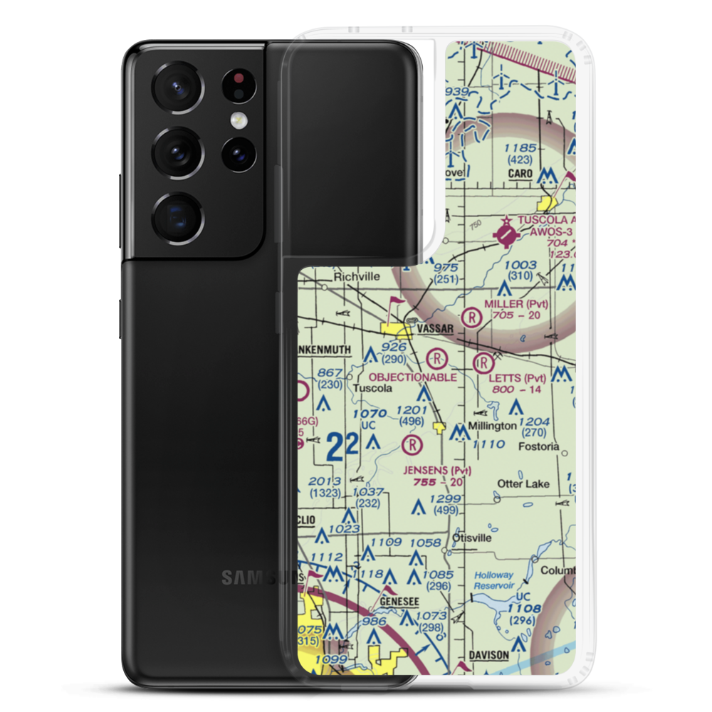 Vassar Field (2MI8) VFR Sectional Samsung Case Samsung Galaxy S21 Ultra model shown
