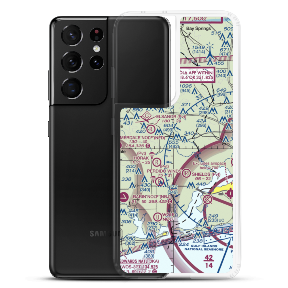 Vaughn Private Airport (AL69) VFR Sectional Samsung Case Samsung Galaxy S21 Ultra model shown