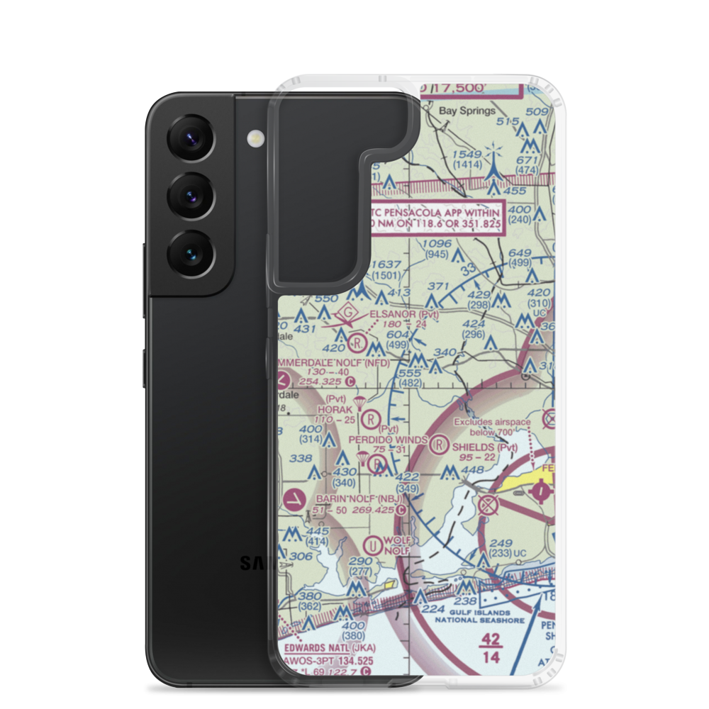 Vaughn Private Airport (AL69) VFR Sectional Samsung Case Samsung Galaxy S22 model shown