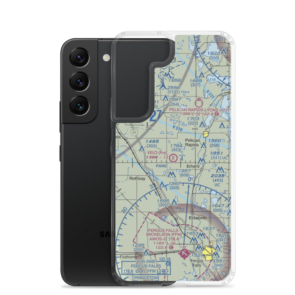 Velo Airstrip (MN95) VFR Sectional Samsung Case Samsung Galaxy S22 model shown