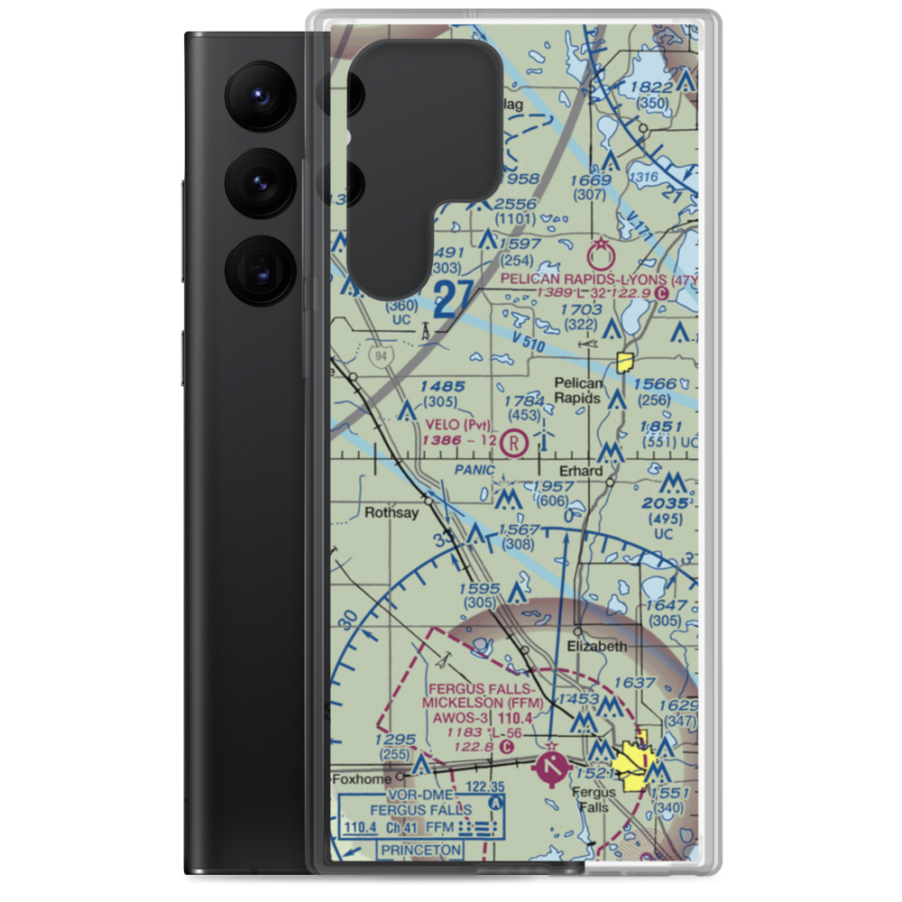 Velo Airstrip (MN95) VFR Sectional Samsung Case Samsung Galaxy S22 Ultra model shown