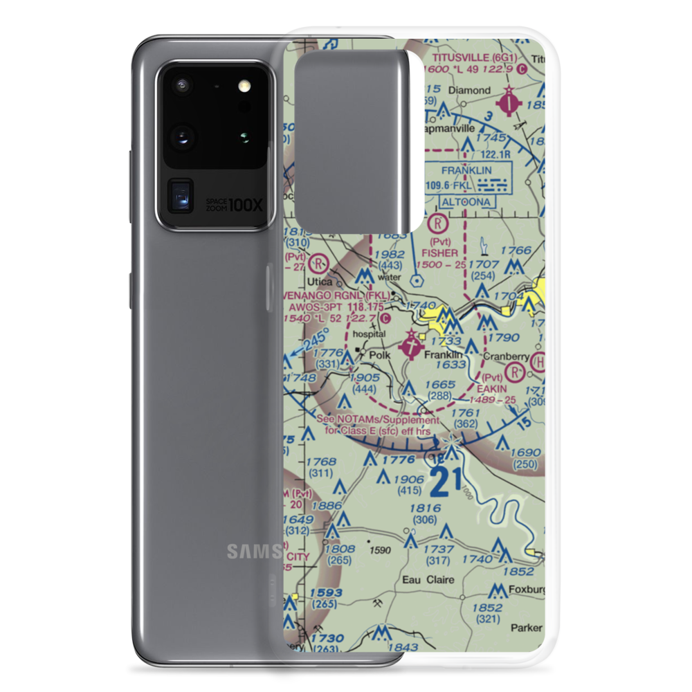 Venango Regional Airport (FKL) VFR Sectional Samsung Case Samsung Galaxy S20 Ultra model shown