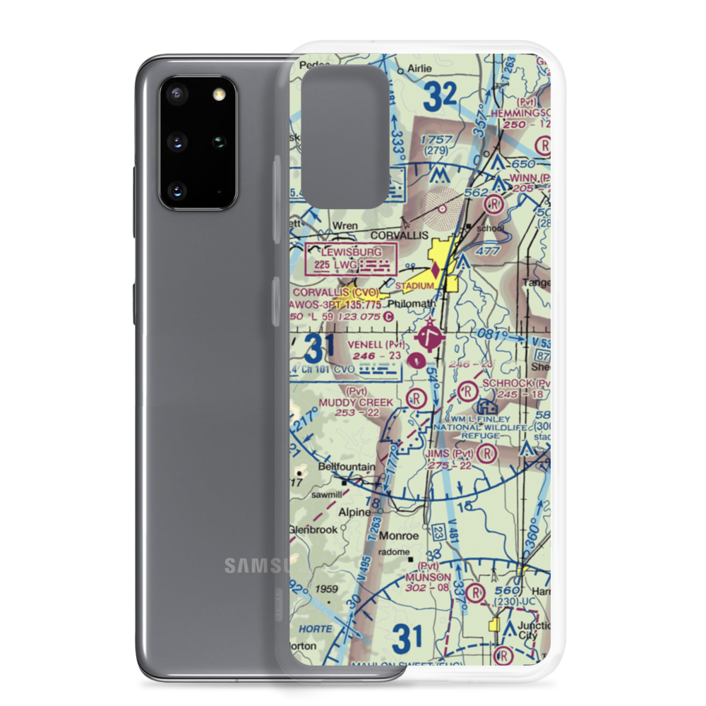 Venell Airport (OR52) VFR Sectional Samsung Case Samsung Galaxy S20 Plus model shown