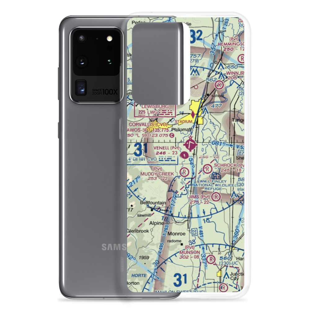 Venell Airport (OR52) VFR Sectional Samsung Case Samsung Galaxy S20 Ultra model shown