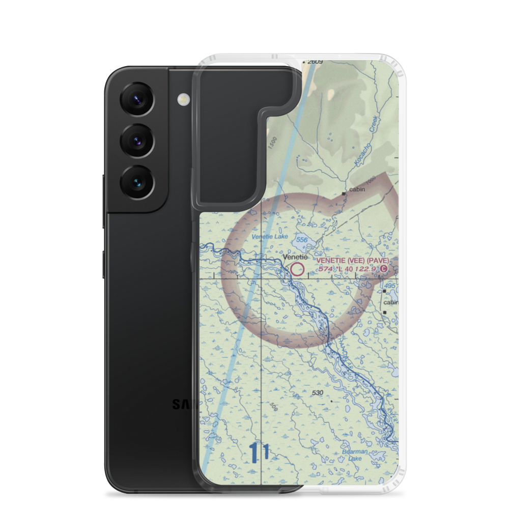 Venetie Airport (VEE) VFR Sectional Samsung Case Samsung Galaxy S22 model shown