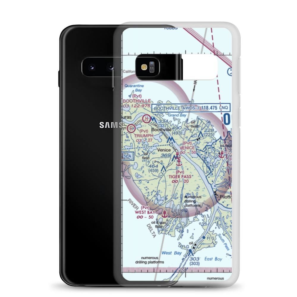 Venice Base Heliport & Seaplane Base (30LA) VFR Sectional Samsung Case Samsung Galaxy S10 model shown