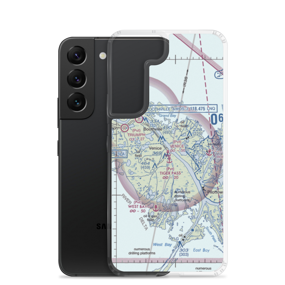 Venice Base Heliport & Seaplane Base (30LA) VFR Sectional Samsung Case Samsung Galaxy S22 model shown