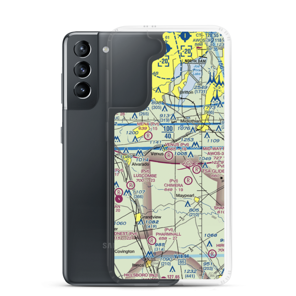 Venus Airport (75TS) VFR Sectional Samsung Case Samsung Galaxy S21 model shown