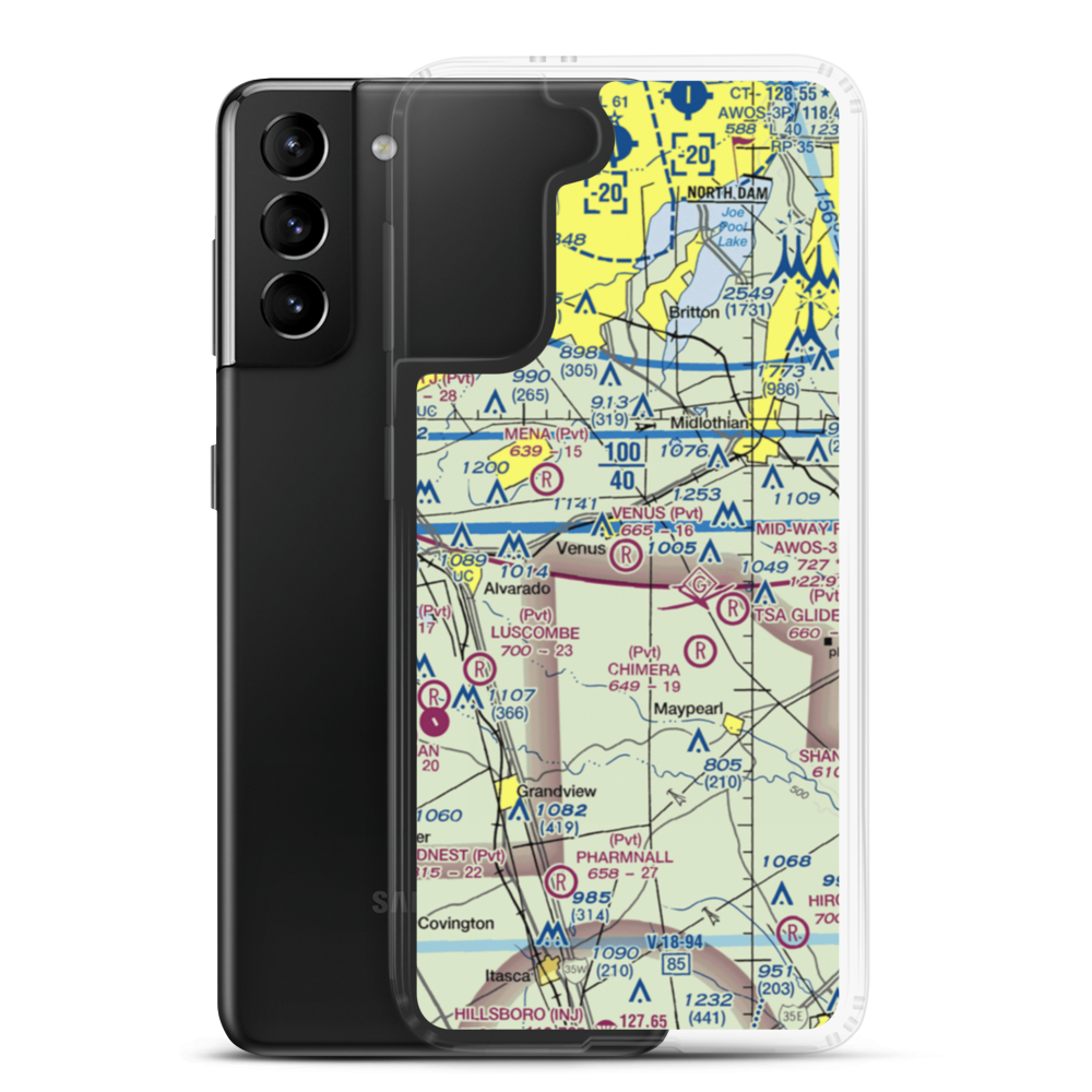 Venus Airport (75TS) VFR Sectional Samsung Case Samsung Galaxy S21 Plus model shown