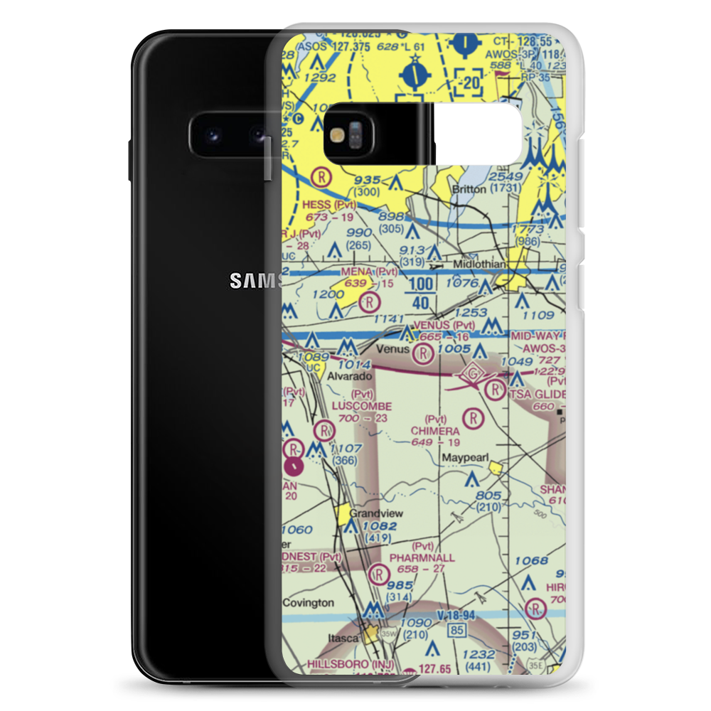 Venus Airport (75TS) VFR Sectional Samsung Case Samsung Galaxy S10+ model shown