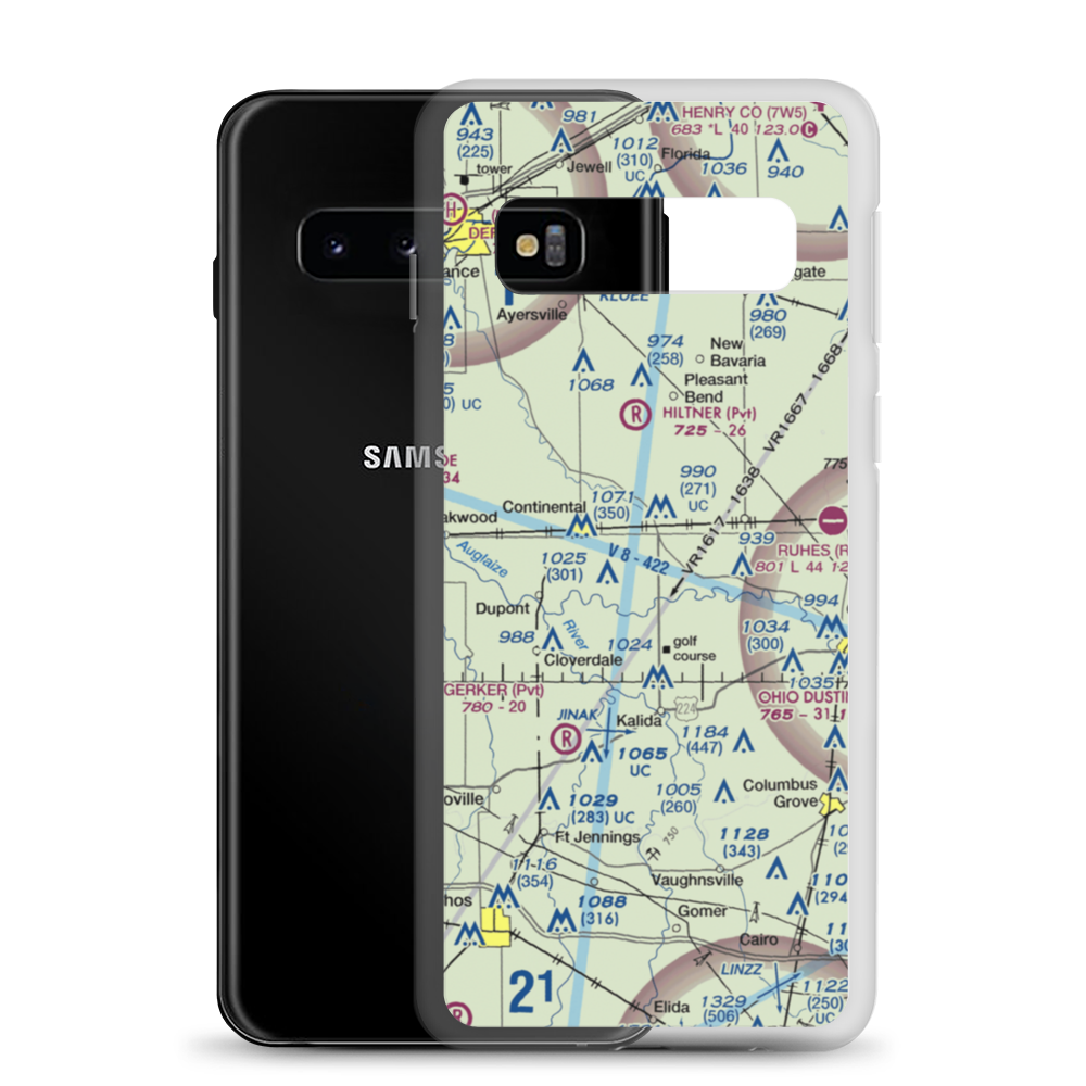 Verhoff Airport (36OI) VFR Sectional Samsung Case Samsung Galaxy S10 model shown