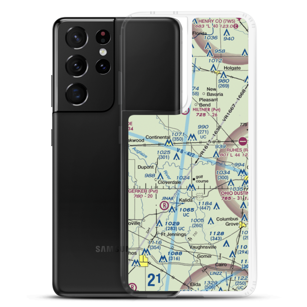 Verhoff Airport (36OI) VFR Sectional Samsung Case Samsung Galaxy S21 Ultra model shown