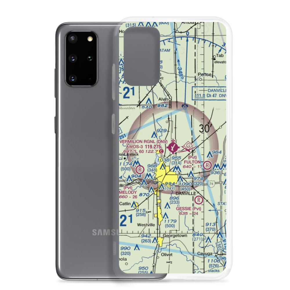 Vermilion Regional Airport (DNV) VFR Sectional Samsung Case Samsung Galaxy S20 Plus model shown