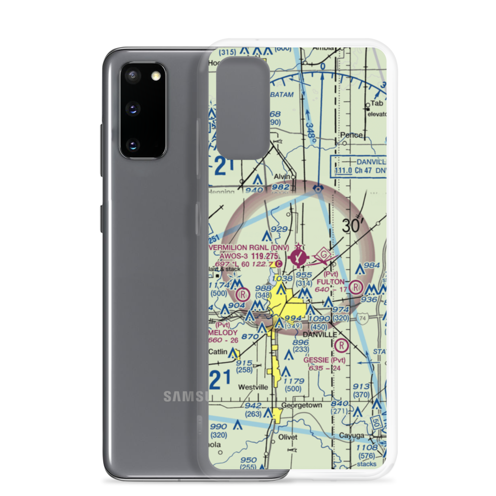 Vermilion Regional Airport (DNV) VFR Sectional Samsung Case Samsung Galaxy S20 model shown