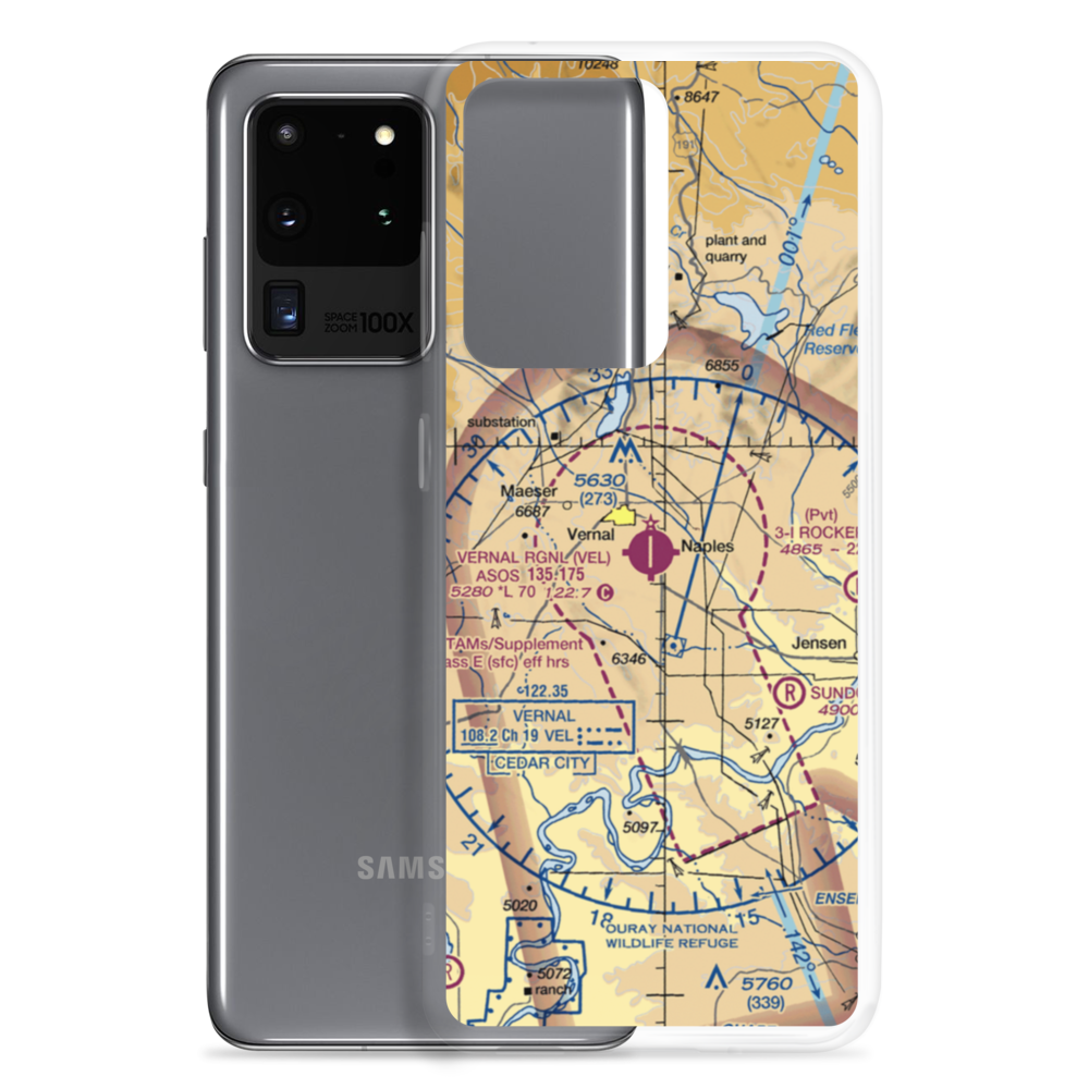 Vernal Regional Airport (VEL) VFR Sectional Samsung Case Samsung Galaxy S20 Ultra model shown