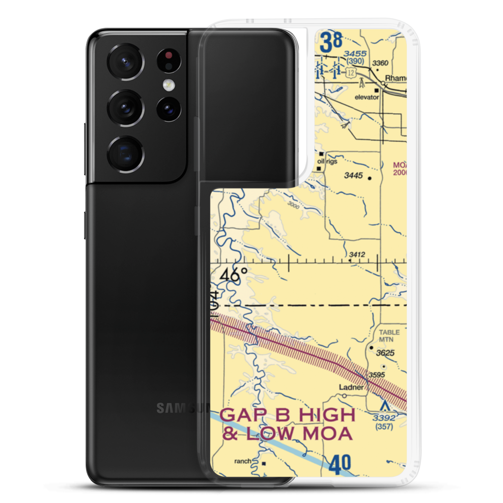 Vernon Miller Private Airport (NA22) VFR Sectional Samsung Case Samsung Galaxy S21 Ultra model shown