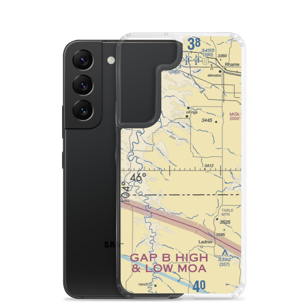 Vernon Miller Private Airport (NA22) VFR Sectional Samsung Case Samsung Galaxy S22 model shown
