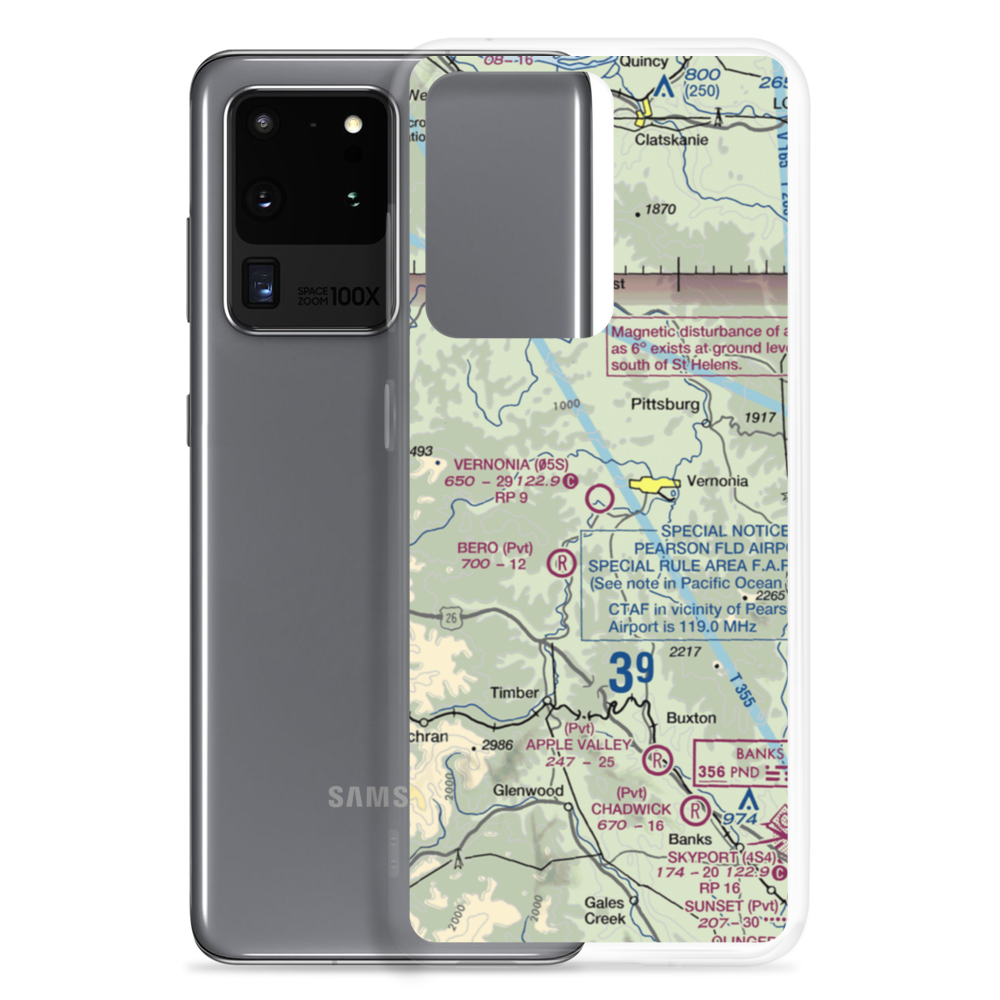 Vernonia Airfield (05S) VFR Sectional Samsung Case Samsung Galaxy S20 Ultra model shown