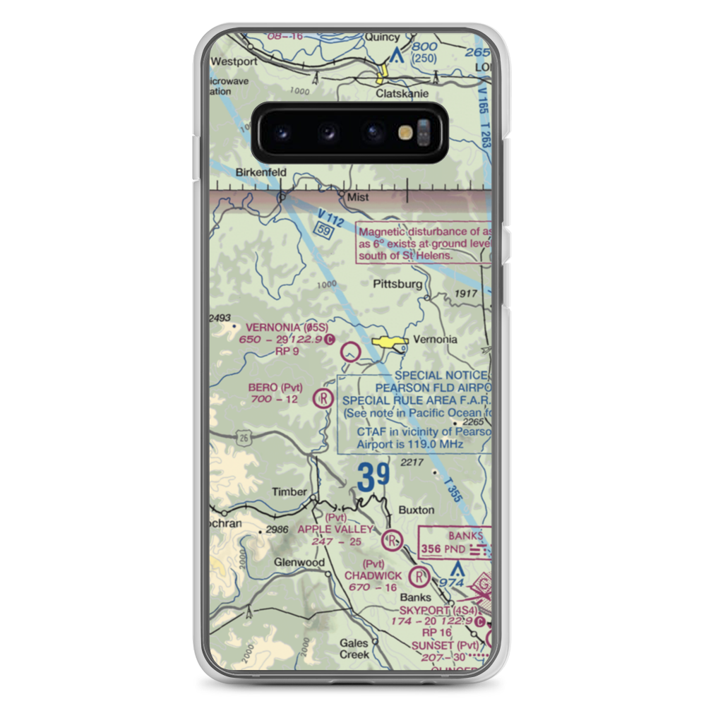 Vernonia Airfield (05S) VFR Sectional Samsung Case Samsung Galaxy S10+ model shown