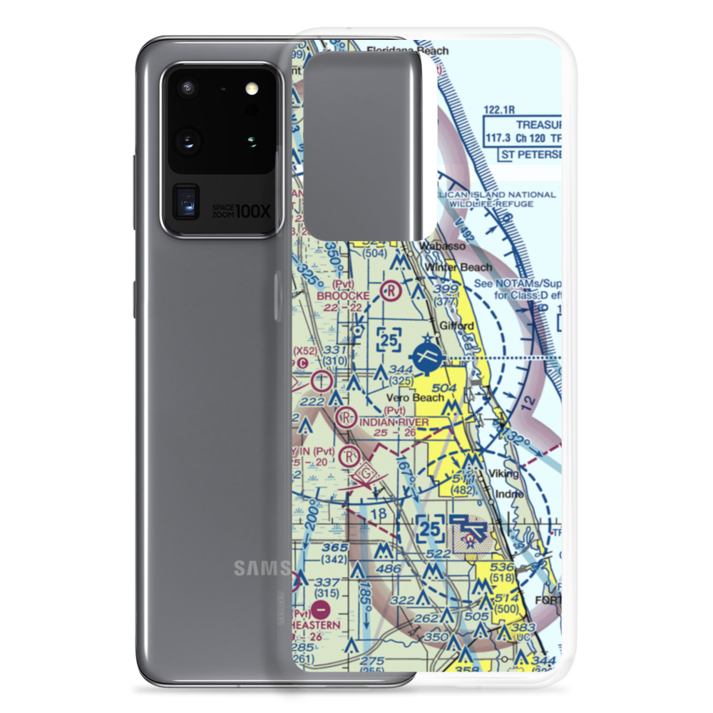 Vero Beach Regional Airport (VRB) VFR Sectional Samsung Case Samsung Galaxy S20 Ultra model shown