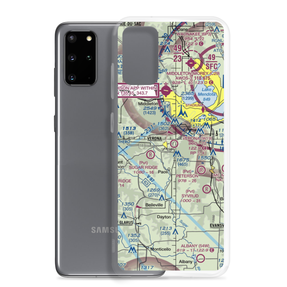Verona Airport (W19) VFR Sectional Samsung Case Samsung Galaxy S20 Plus model shown
