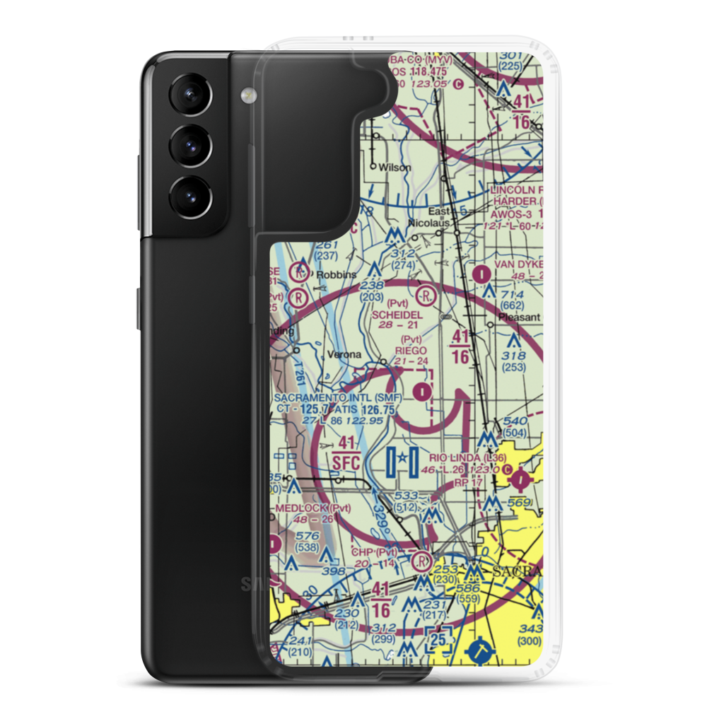 Vestal Strip (CA59) VFR Sectional Samsung Case Samsung Galaxy S21 Plus model shown