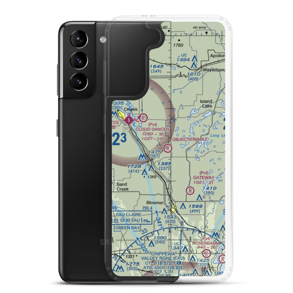 Vetterkind Strip (73WI) VFR Sectional Samsung Case Samsung Galaxy S21 Plus model shown