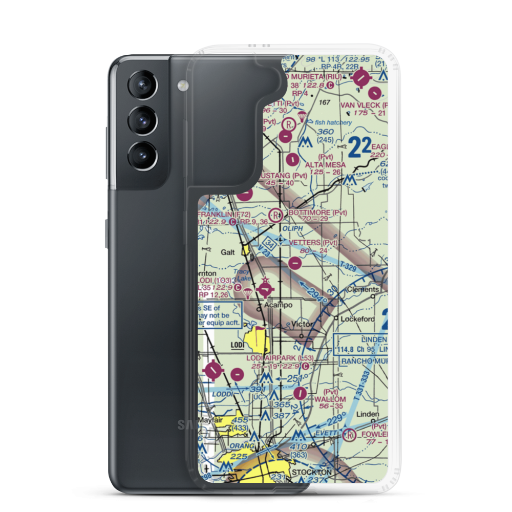Vetters Sky Ranch Airport (51CL) VFR Sectional Samsung Case Samsung Galaxy S21 model shown