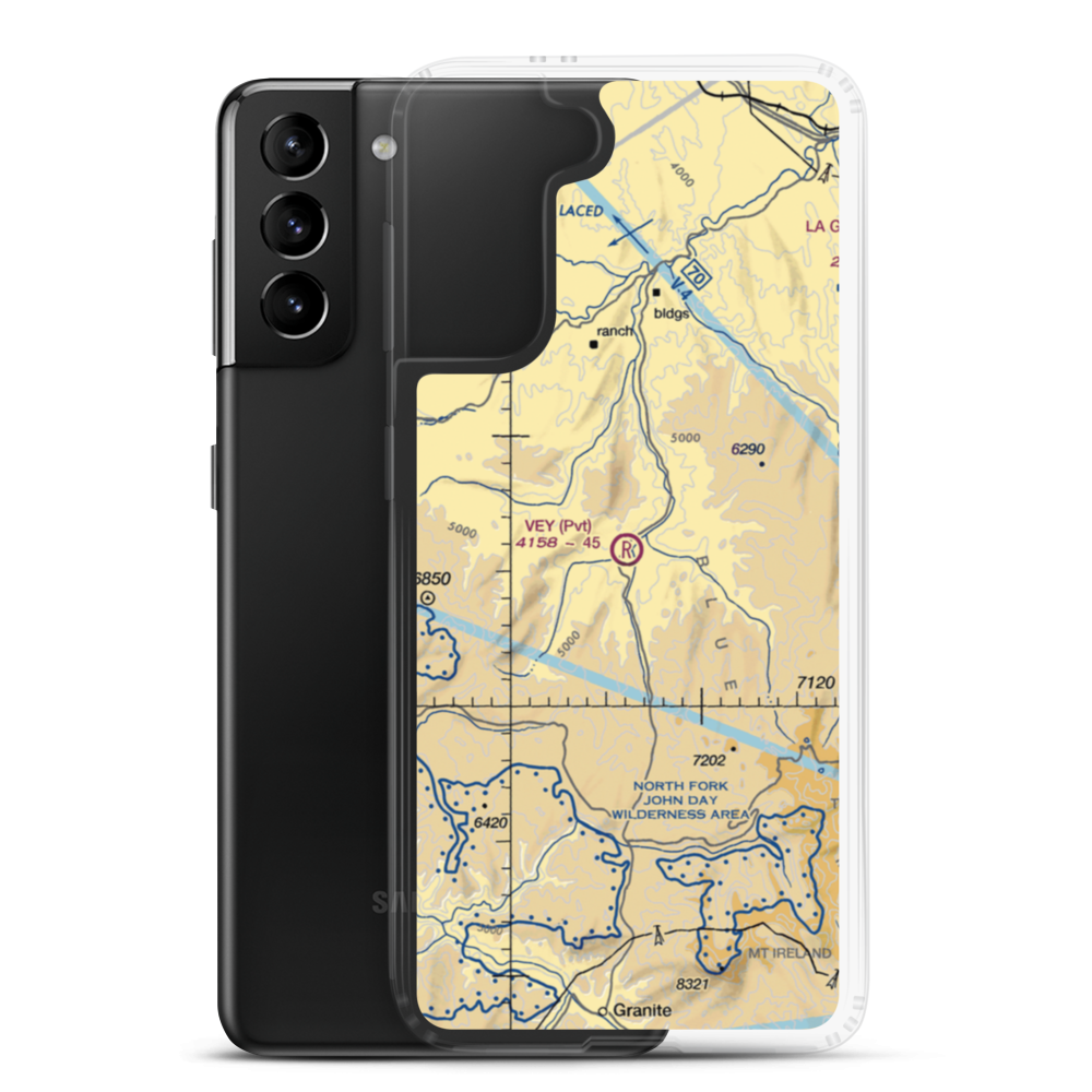 Vey Sheep Ranch Airport (37OR) VFR Sectional Samsung Case Samsung Galaxy S21 Plus model shown