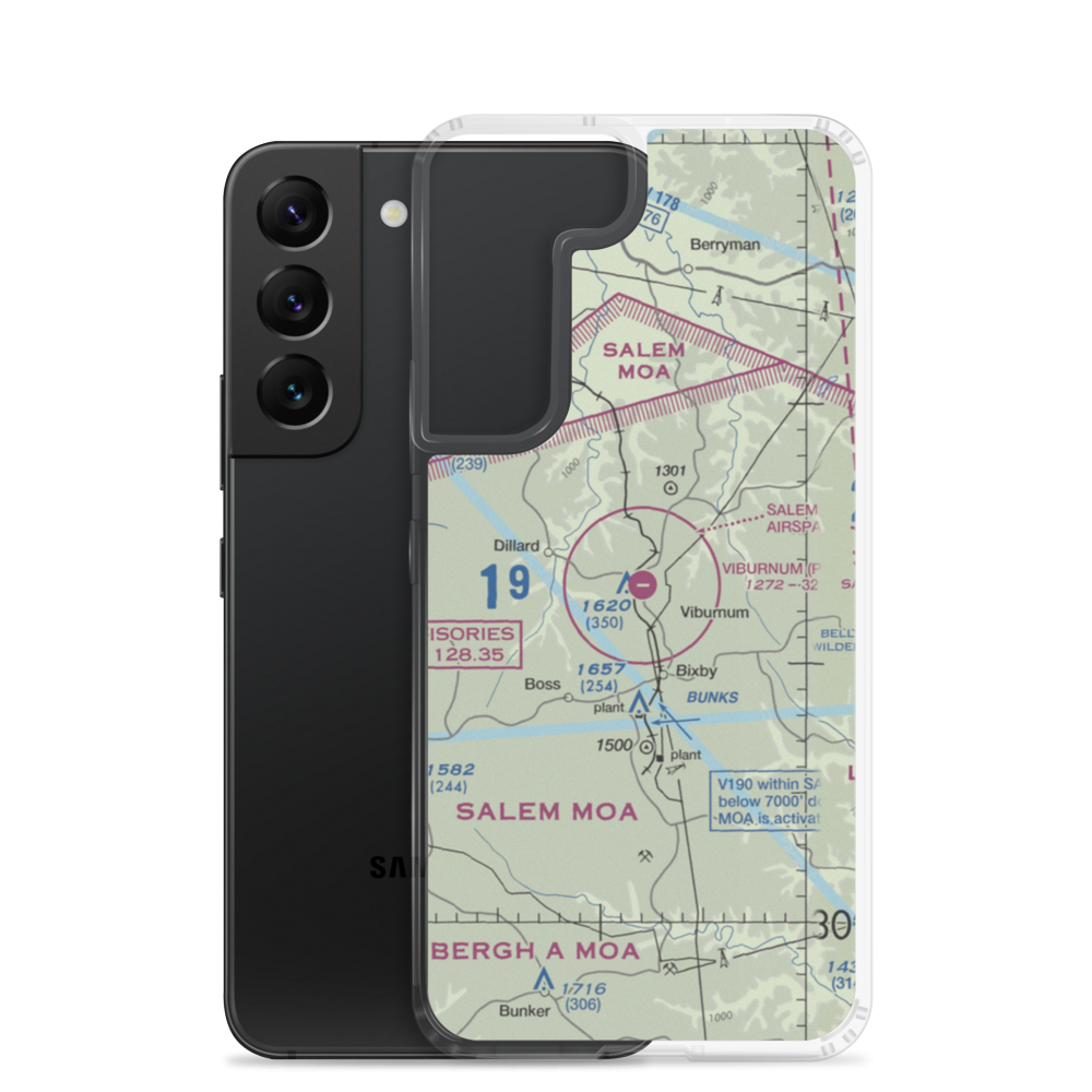 Viburnum Airport (MO84) VFR Sectional Samsung Case Samsung Galaxy S22 model shown