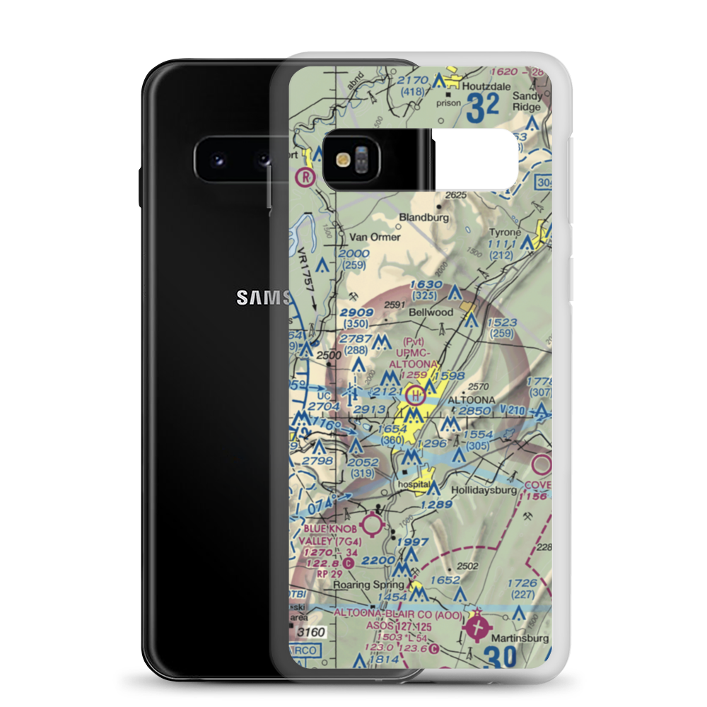 Vicars Private Airport (PS15) VFR Sectional Samsung Case Samsung Galaxy S10 model shown
