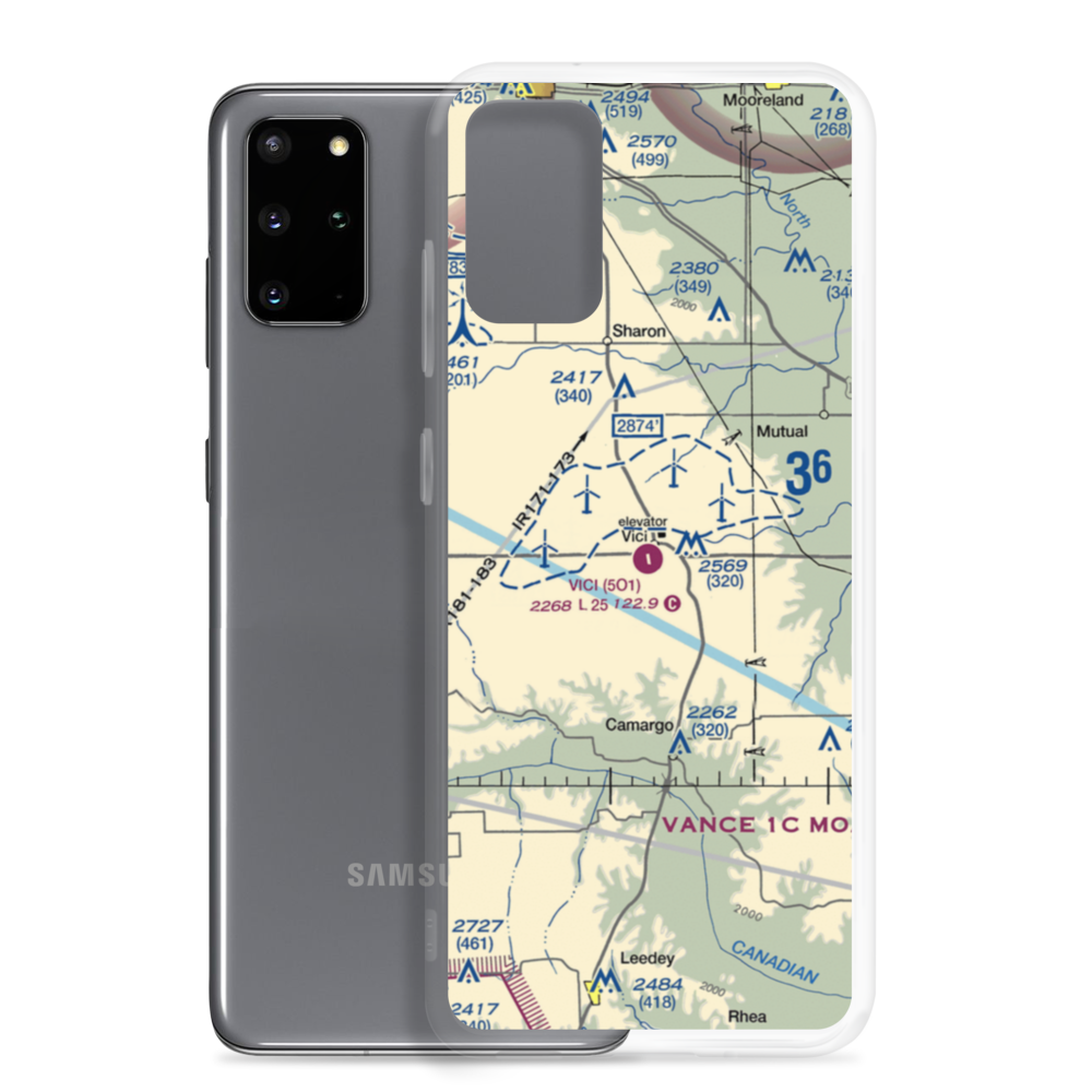 Vici Municipal Airport (5O1) VFR Sectional Samsung Case Samsung Galaxy S20 Plus model shown